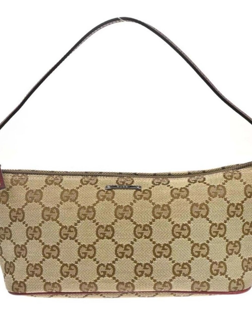 Gucci Beige Bordeaux Canvas GG Handbag